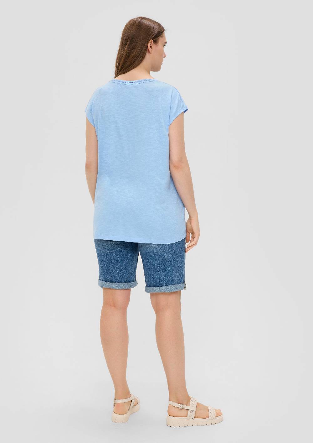 S.Oliver T-Shirt Mit V-Ausschnitt Im Relaxed Fit