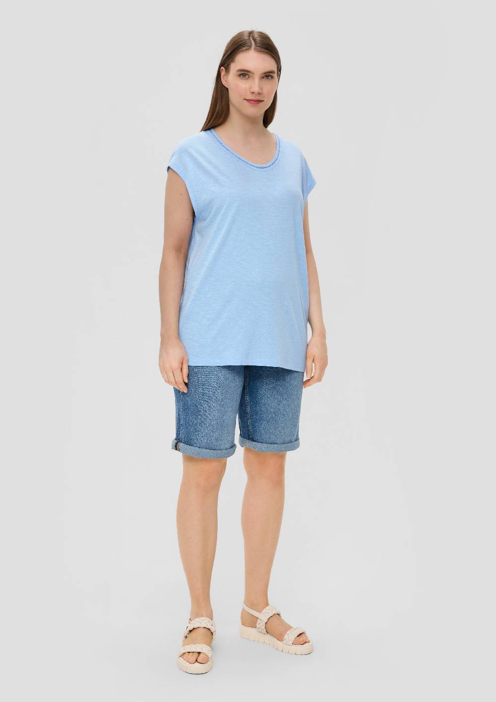 S.Oliver T-Shirt Mit V-Ausschnitt Im Relaxed Fit