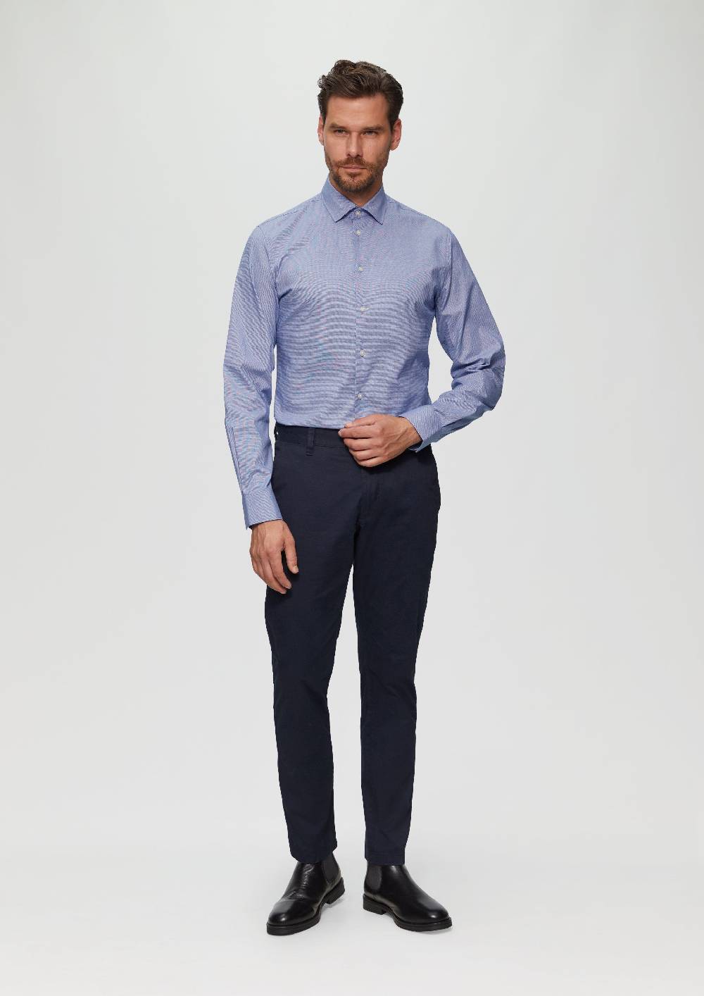 S.Oliver Tailored Fit: Hemd Aus Baumwollstretch