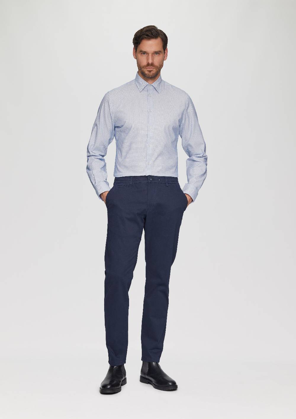 S.Oliver Tailored Fit: Hemd Aus Baumwollstretch