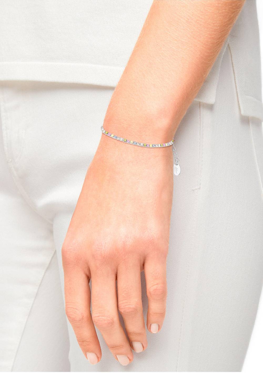 S.Oliver Tennisarmband Mit Bunten Zirkoniasteinen