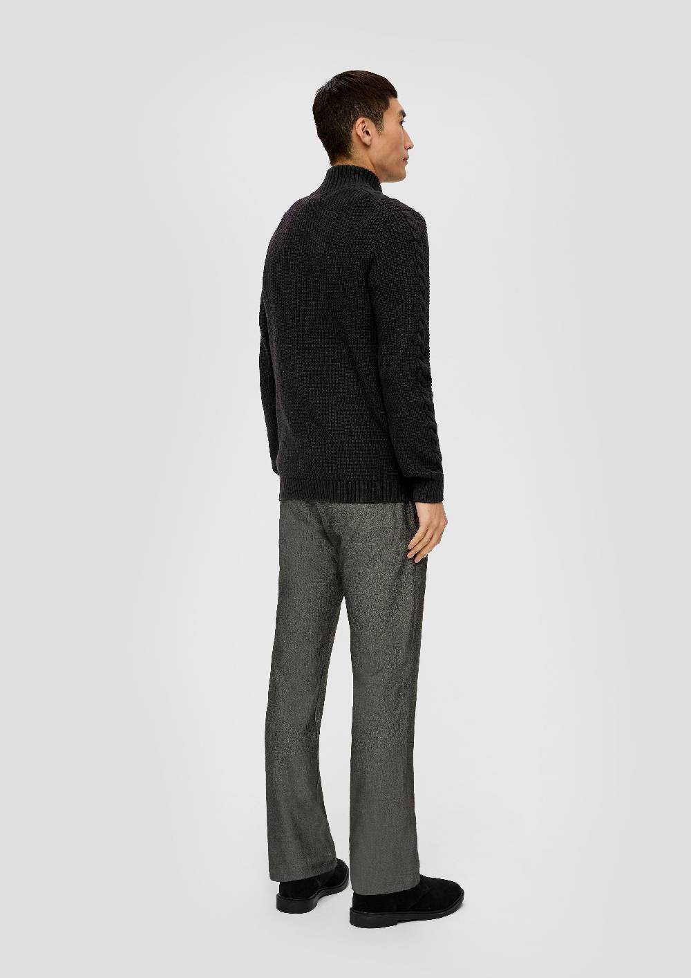S.Oliver Troyer-Pullover Mit Zopfmuster