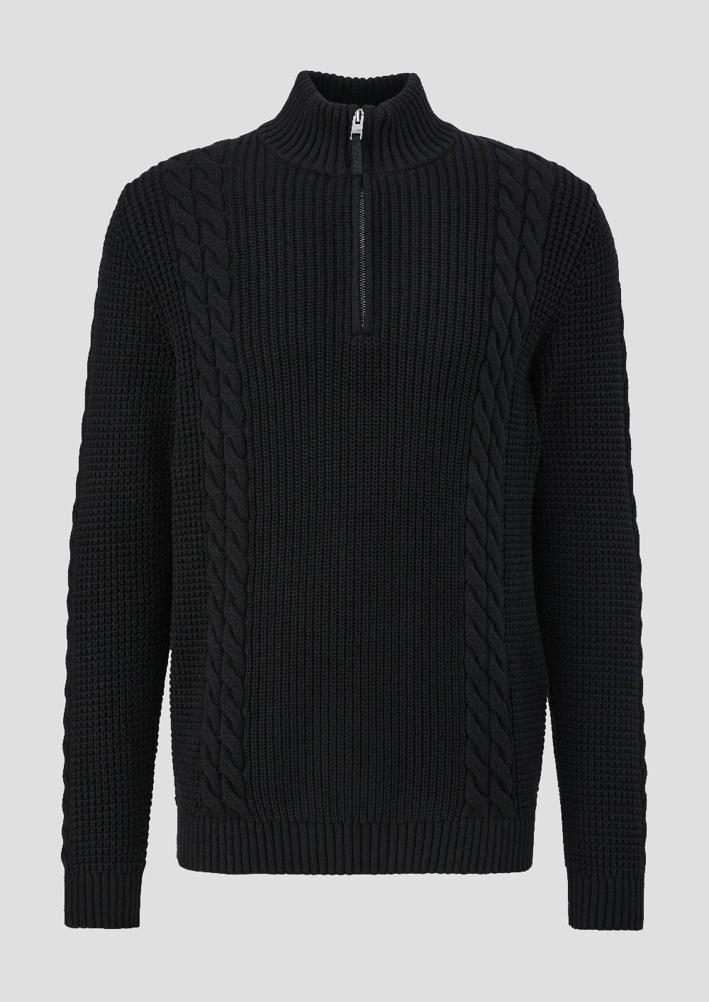 S.Oliver Troyer-Pullover Mit Zopfmuster