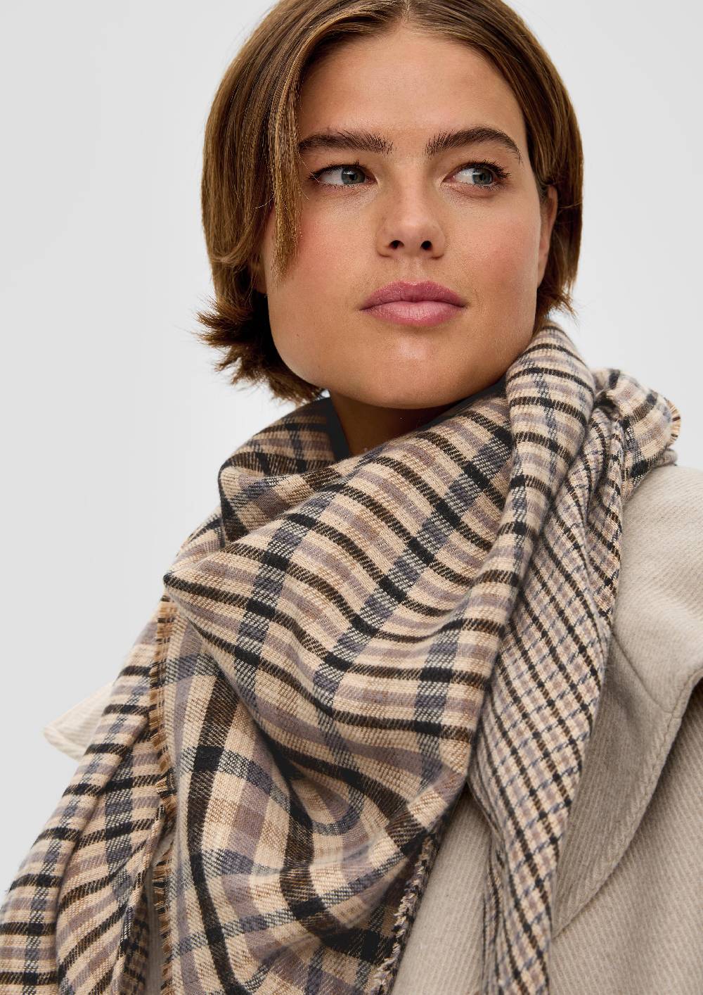 S.Oliver Tuch Mit Hahnentrittmuster