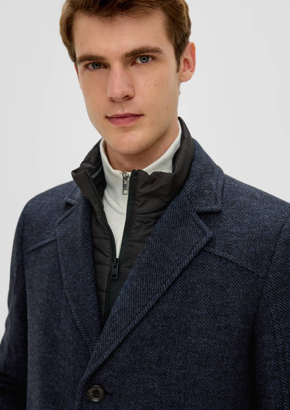 S.Oliver Tweed-Mantel Mit Herausnehmbarem Insert