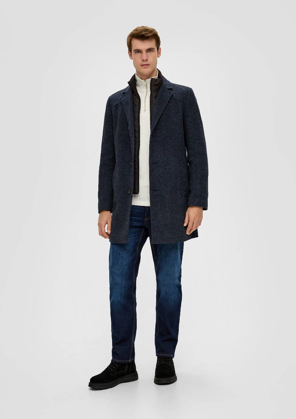 S.Oliver Tweed-Mantel Mit Herausnehmbarem Insert