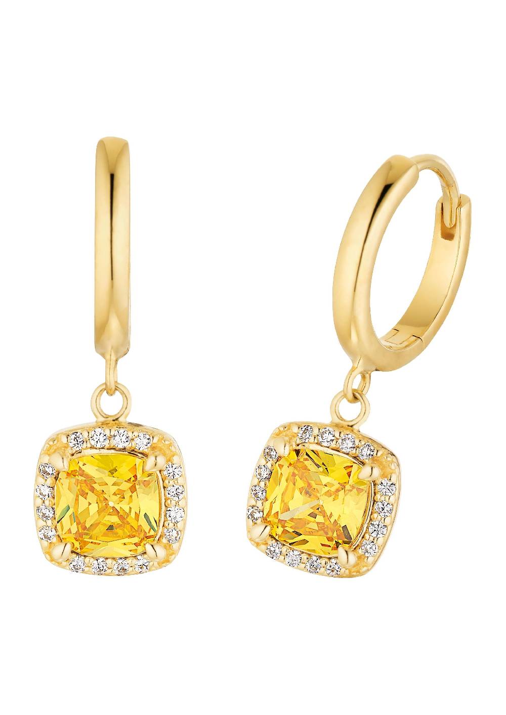 S.Oliver Vergoldete Kreolen Mit Zirkonia-Anhänger