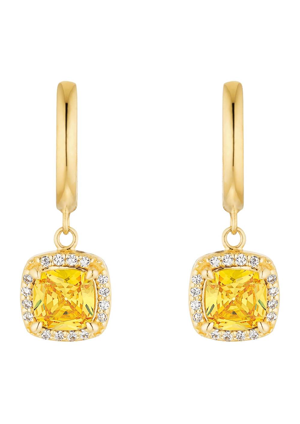 S.Oliver Vergoldete Kreolen Mit Zirkonia-Anhänger