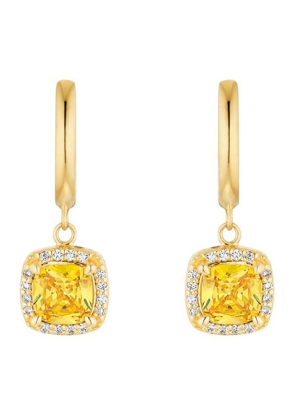 s.Oliver Vergoldete Kreolen mit Zirkonia-Anhänger