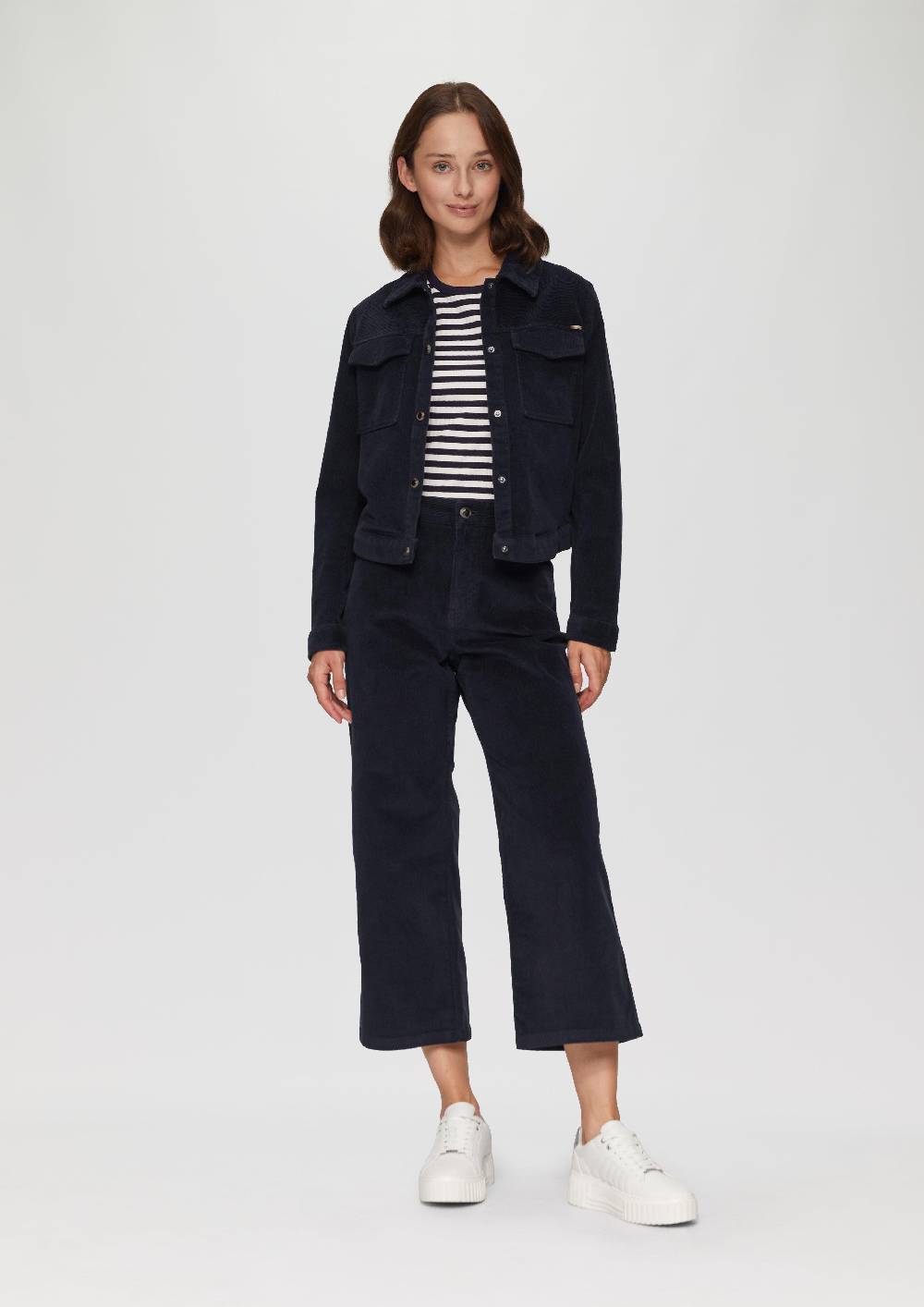 S.Oliver Verkürzte Cordjacke Mit Druckknöpfen