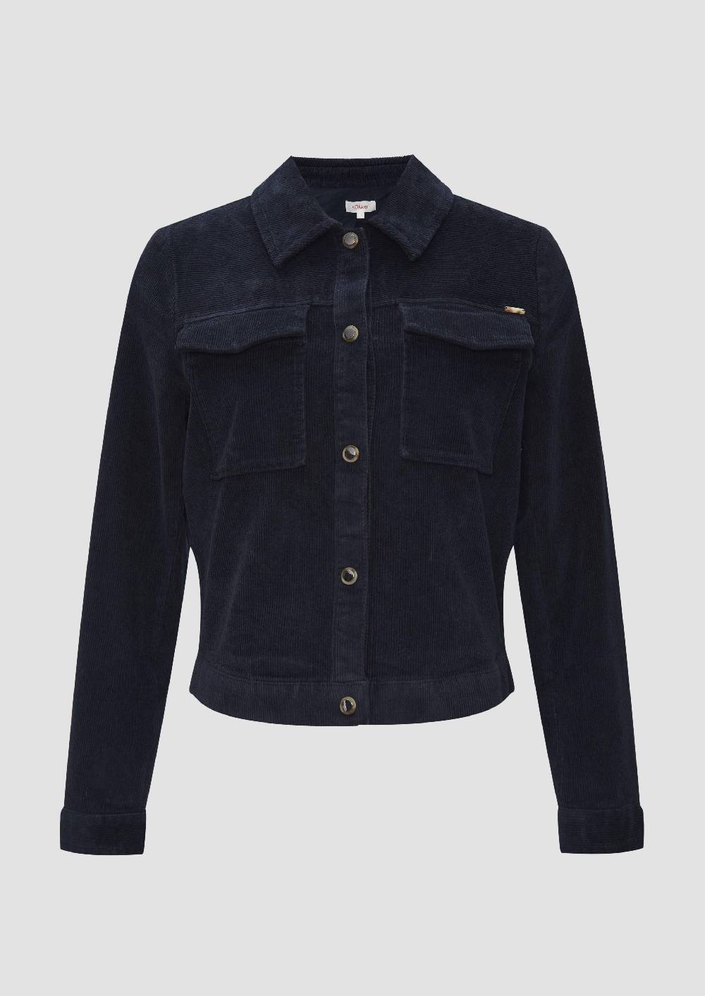 S.Oliver Verkürzte Cordjacke Mit Druckknöpfen