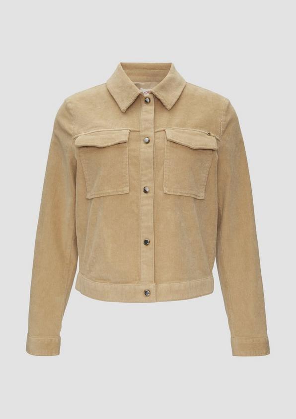 s.Oliver Verkürzte Cordjacke mit Druckknöpfen