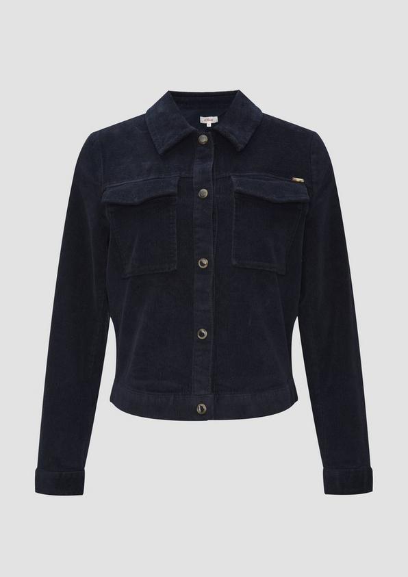 s.Oliver Verkürzte Cordjacke mit Druckknöpfen