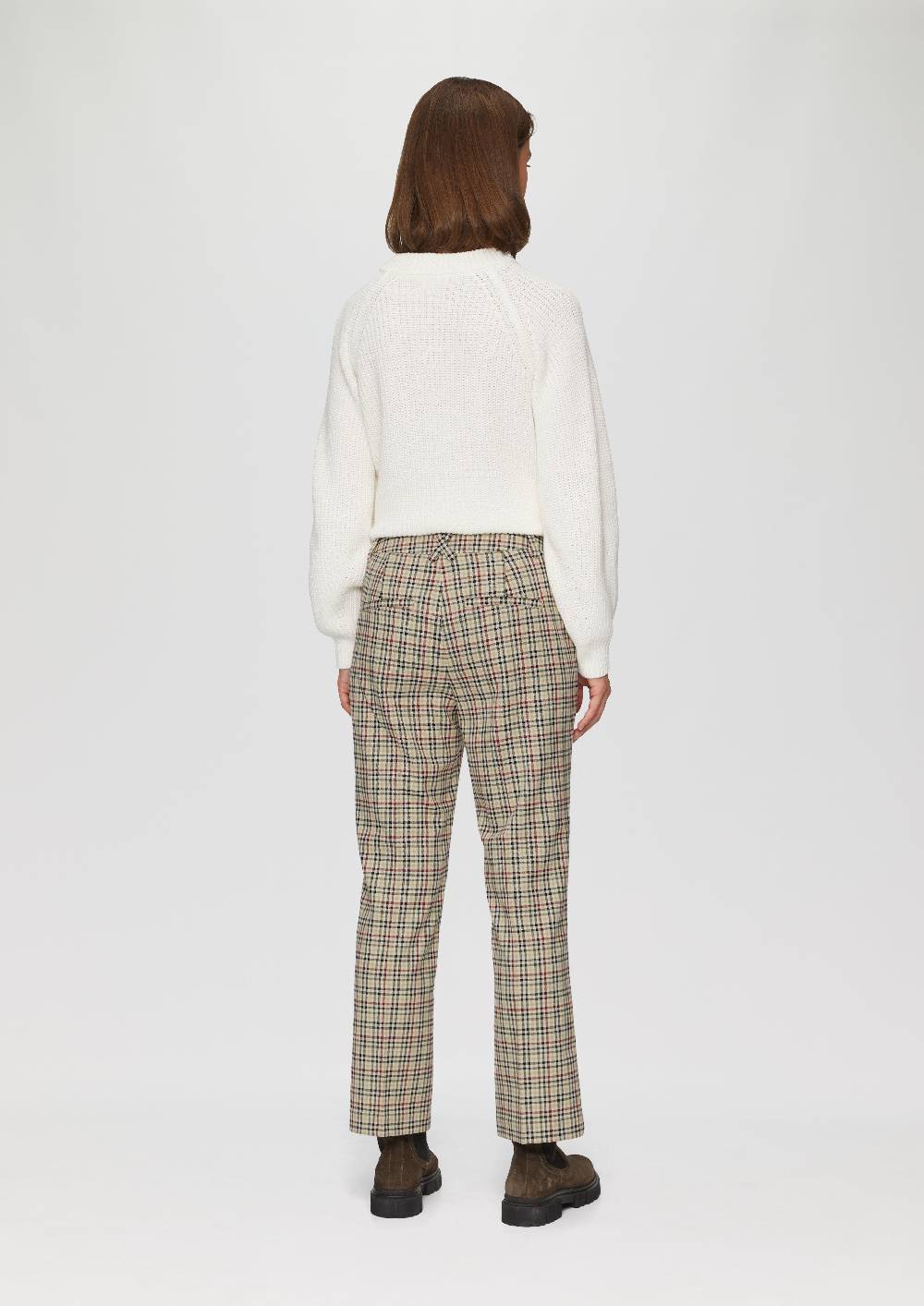 S.Oliver Verkürzte Karohose Mit Ausgestelltem Saum