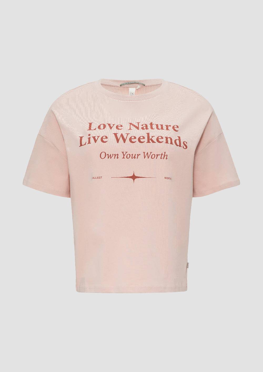 S.Oliver Verkürztes Baumwollshirt Mit Frontprint