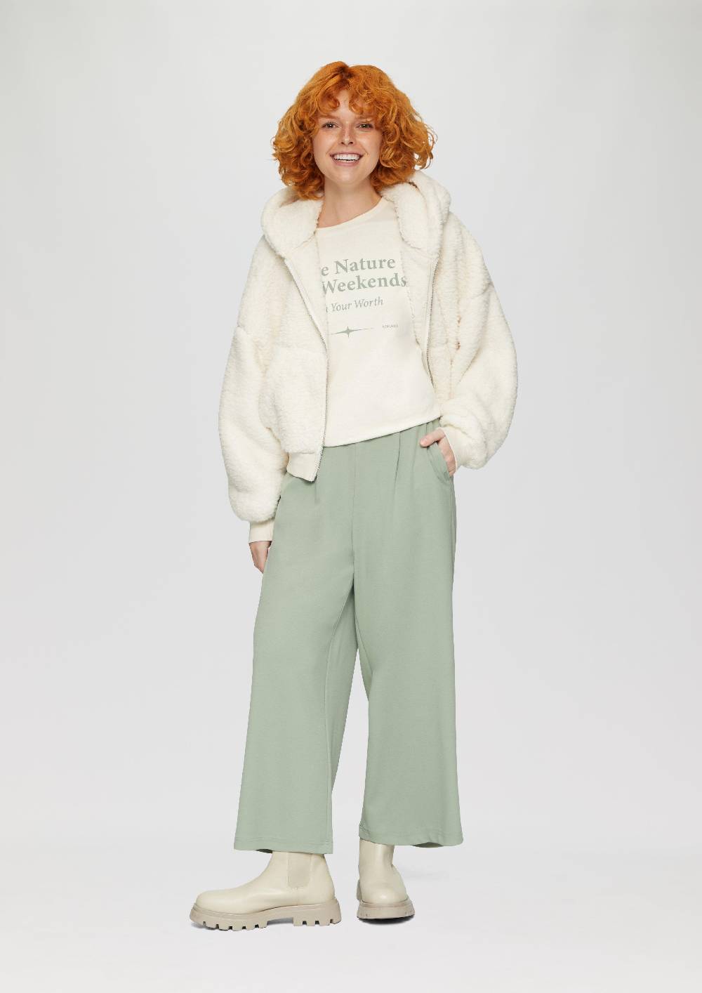 S.Oliver Verkürztes Baumwollshirt Mit Frontprint