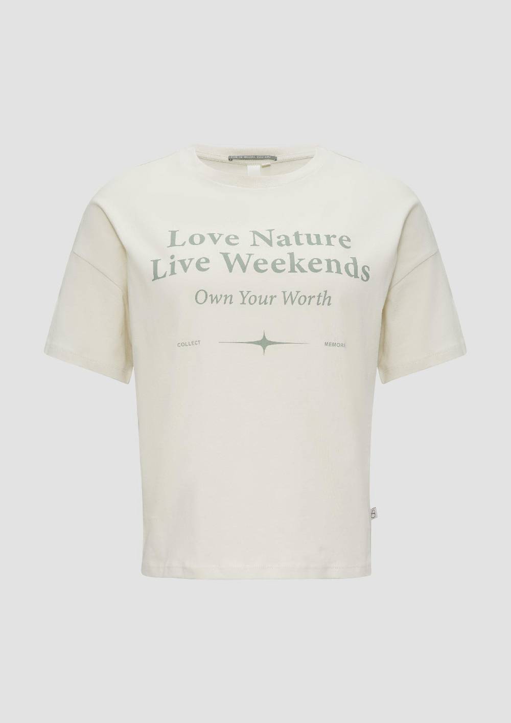 S.Oliver Verkürztes Baumwollshirt Mit Frontprint