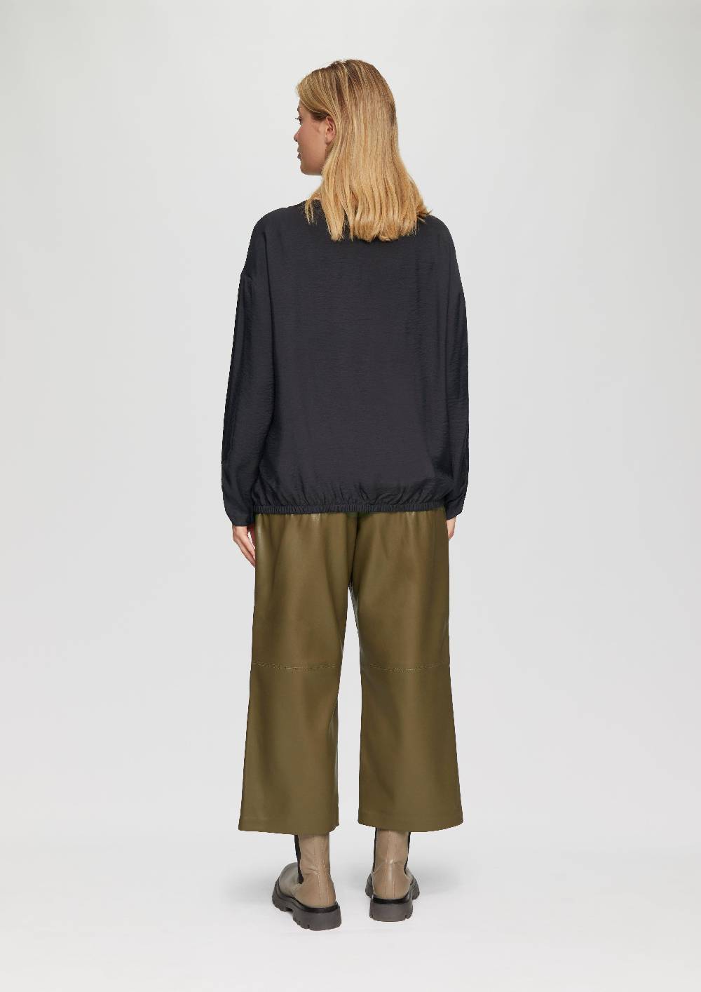 S.Oliver Viskose-Bluse Mit Elastischem Saum