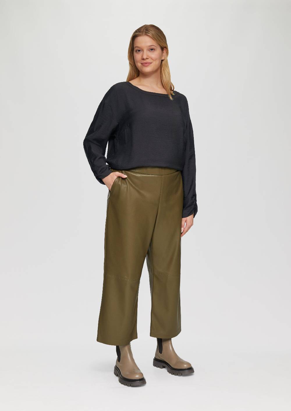 S.Oliver Viskose-Bluse Mit Elastischem Saum