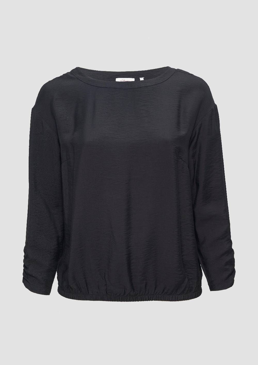 S.Oliver Viskose-Bluse Mit Elastischem Saum