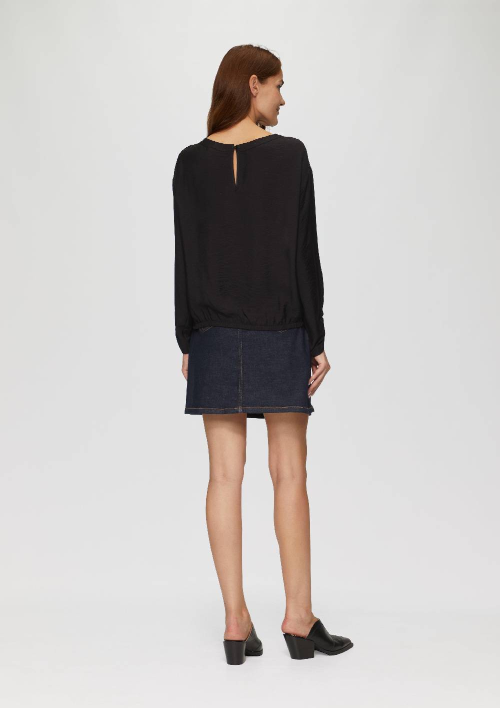 S.Oliver Viskose-Bluse Mit Elastischem Saum