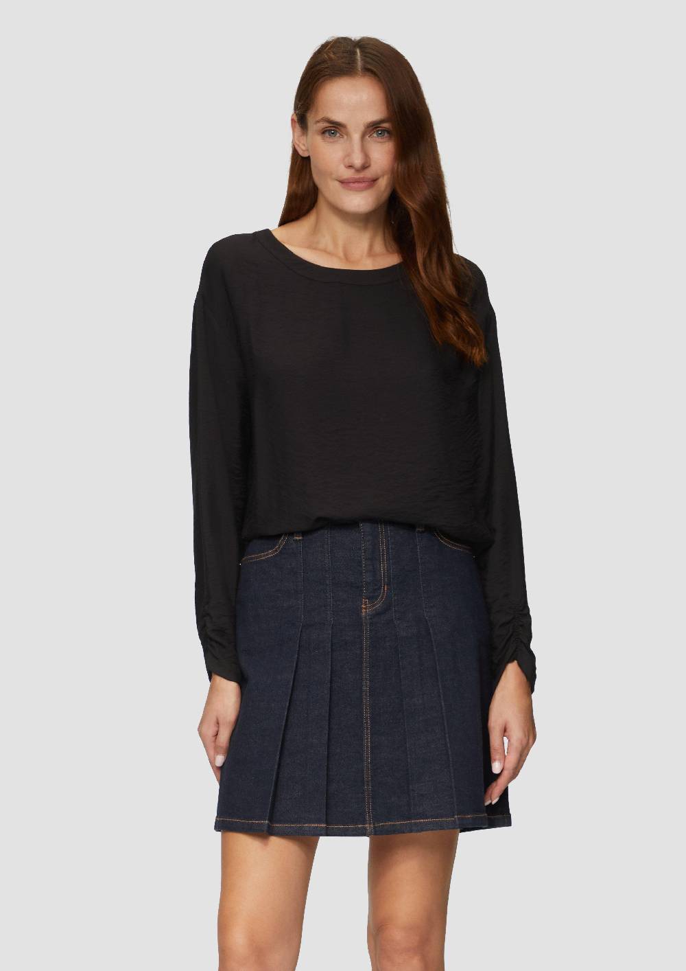 S.Oliver Viskose-Bluse Mit Elastischem Saum