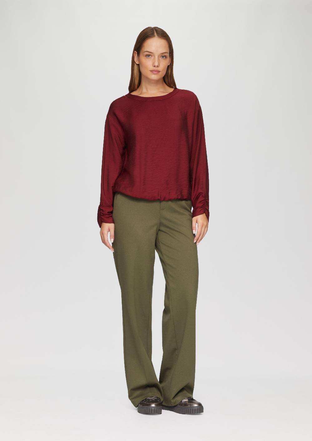 S.Oliver Viskose-Bluse Mit Elastischem Saum