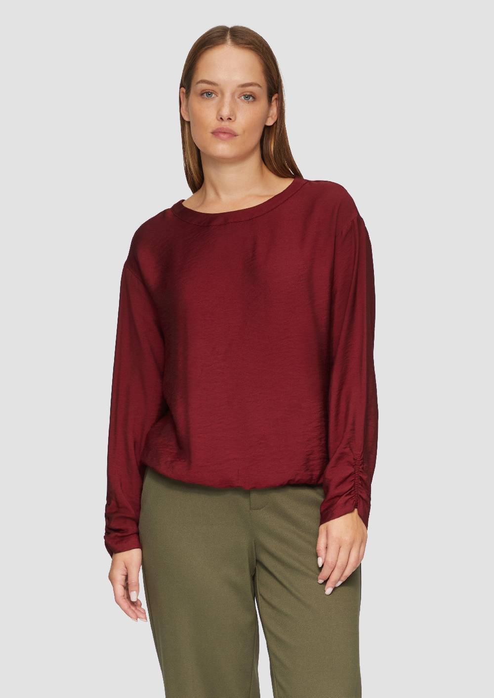 S.Oliver Viskose-Bluse Mit Elastischem Saum