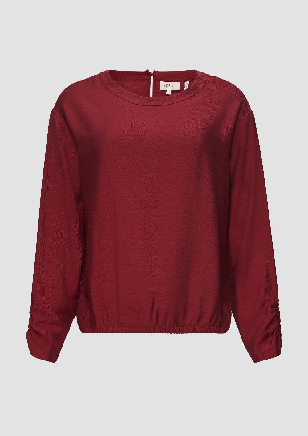 S.Oliver Viskose-Bluse Mit Elastischem Saum