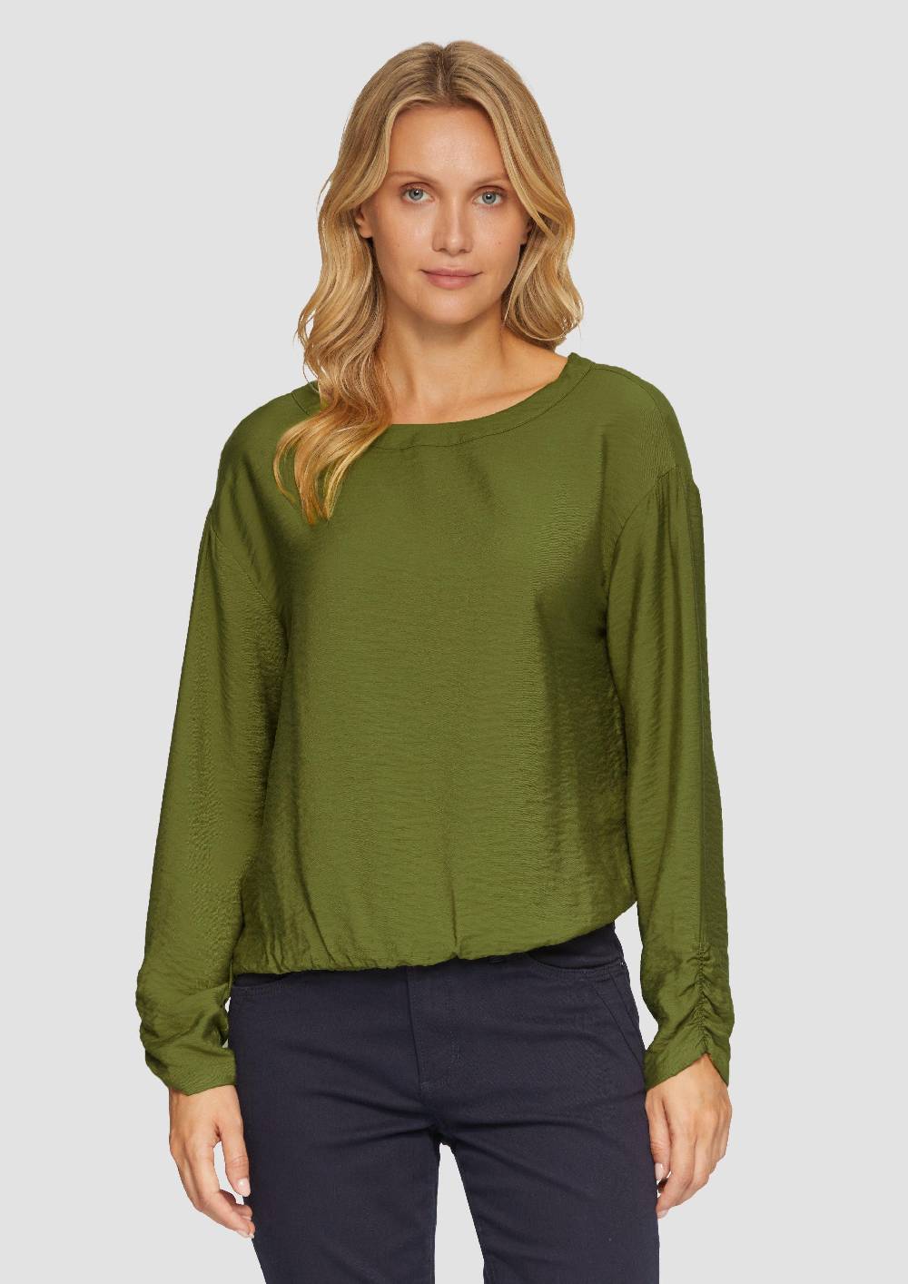 S.Oliver Viskose-Bluse Mit Elastischem Saum