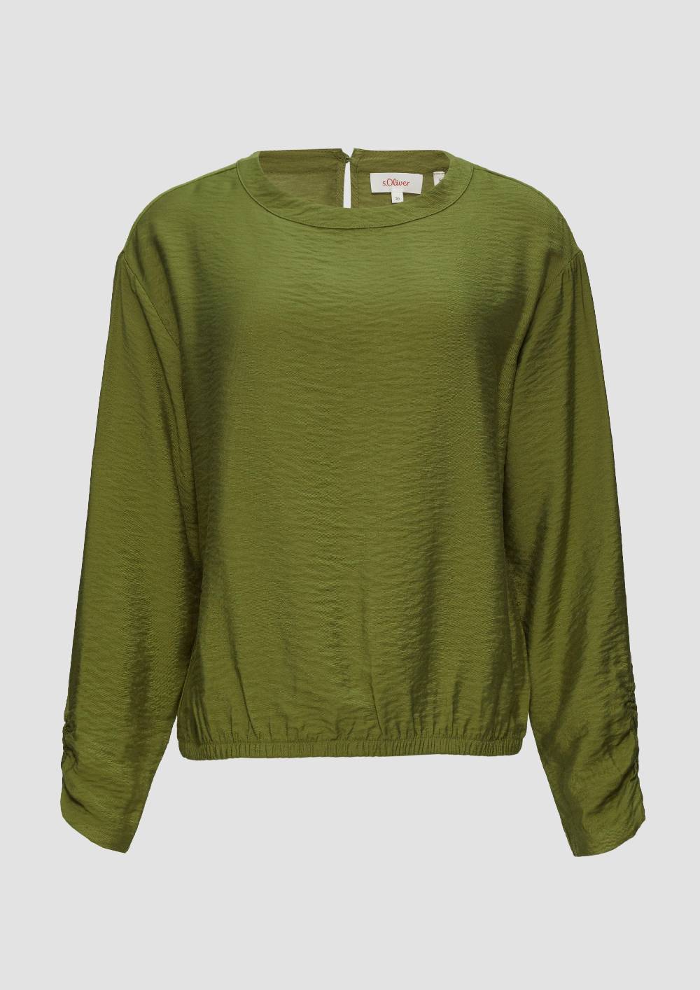 S.Oliver Viskose-Bluse Mit Elastischem Saum