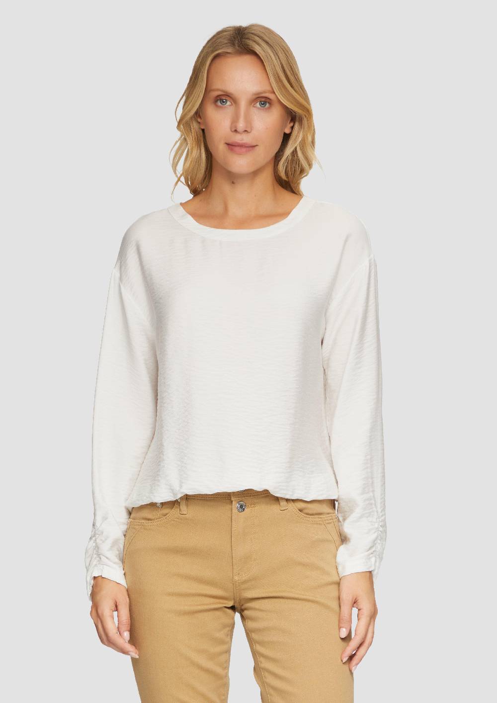 S.Oliver Viskose-Bluse Mit Elastischem Saum