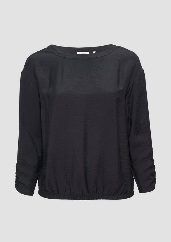 s.Oliver Viskose-Bluse mit elastischem Saum