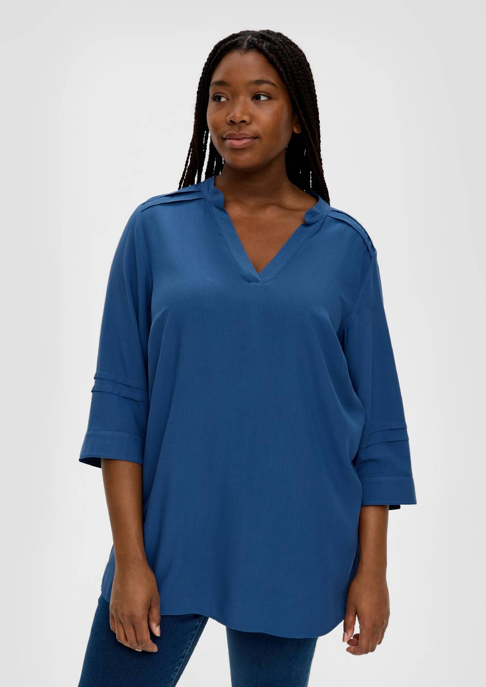 S.Oliver Viskosebluse Mit Biesenfalten