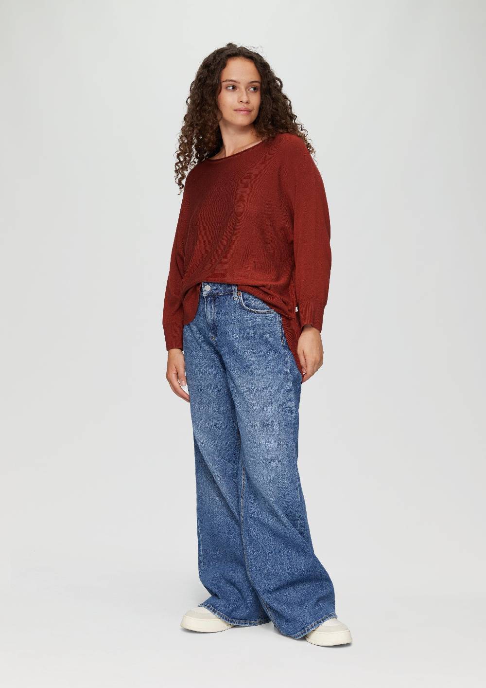 S.Oliver Viskosemix-Pullover Mit Fledermausärmeln