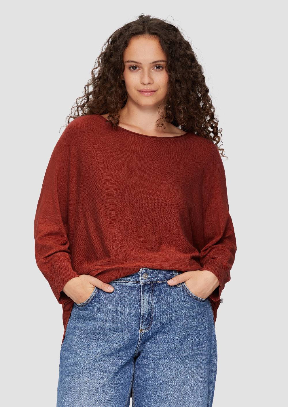 S.Oliver Viskosemix-Pullover Mit Fledermausärmeln