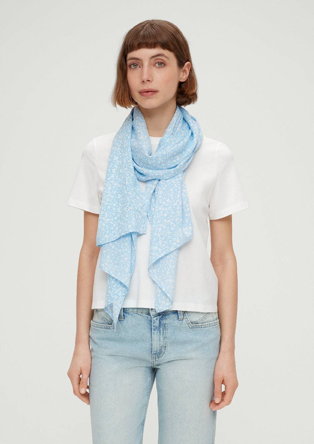 S.Oliver Viskoseschal Mit Floralem Muster