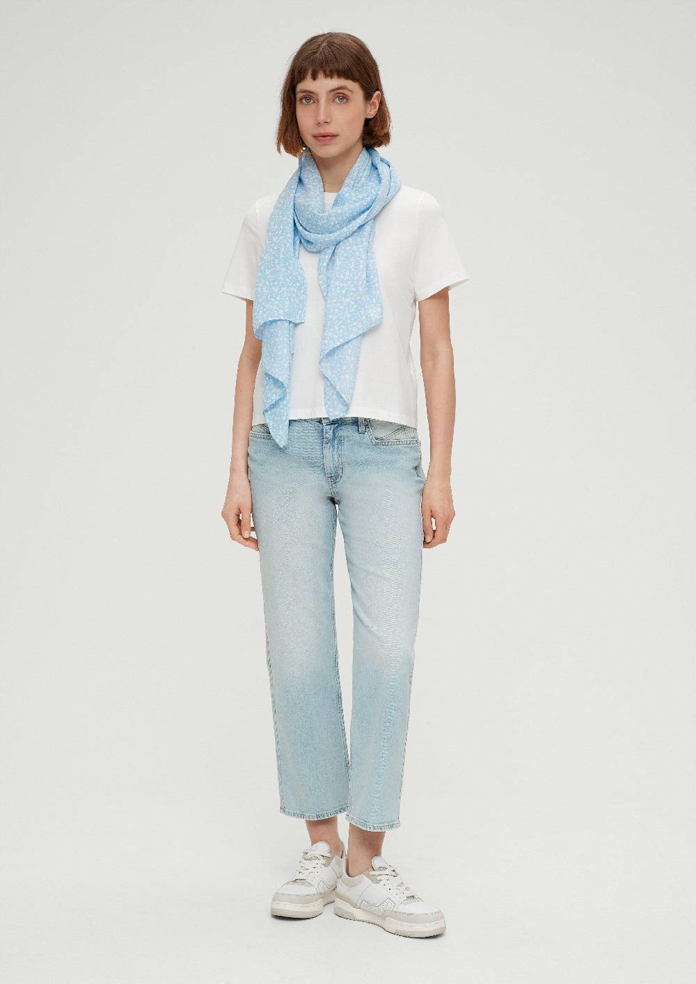 S.Oliver Viskoseschal Mit Floralem Muster