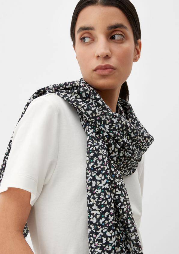 s.Oliver Viskoseschal mit floralem Muster