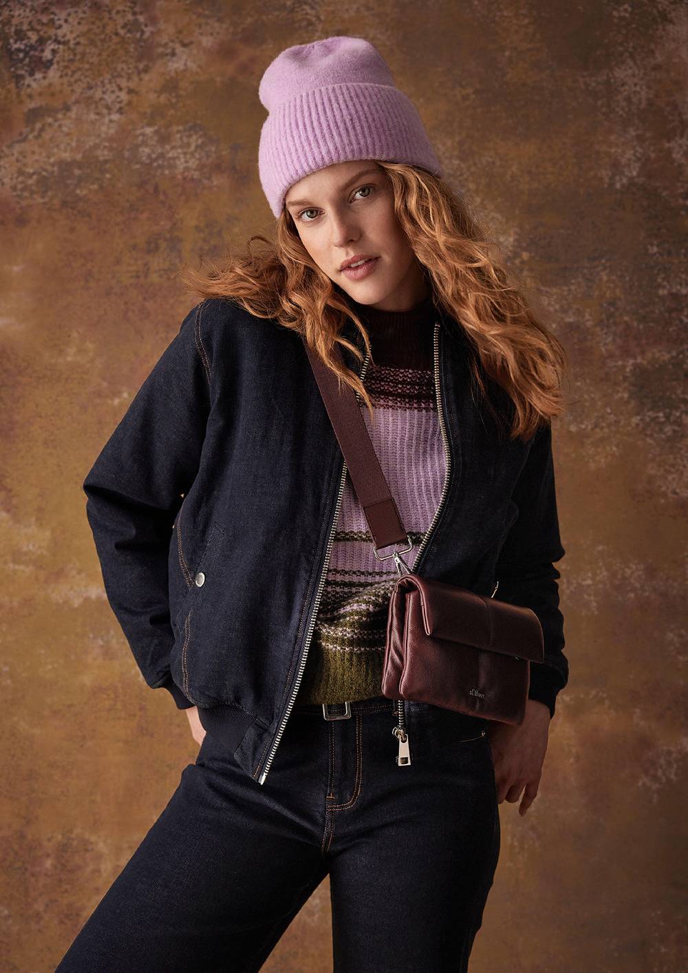 S.Oliver Wattierte Bomberjacke Aus Denim