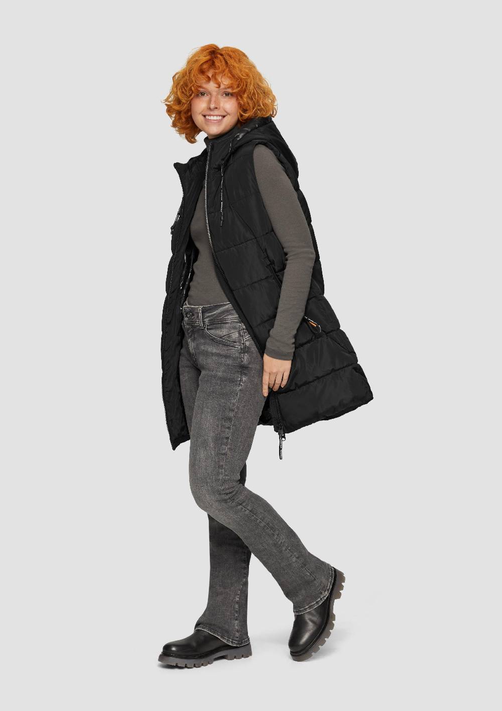 S.Oliver Wattierte Outdoor-Weste Mit Kapuze