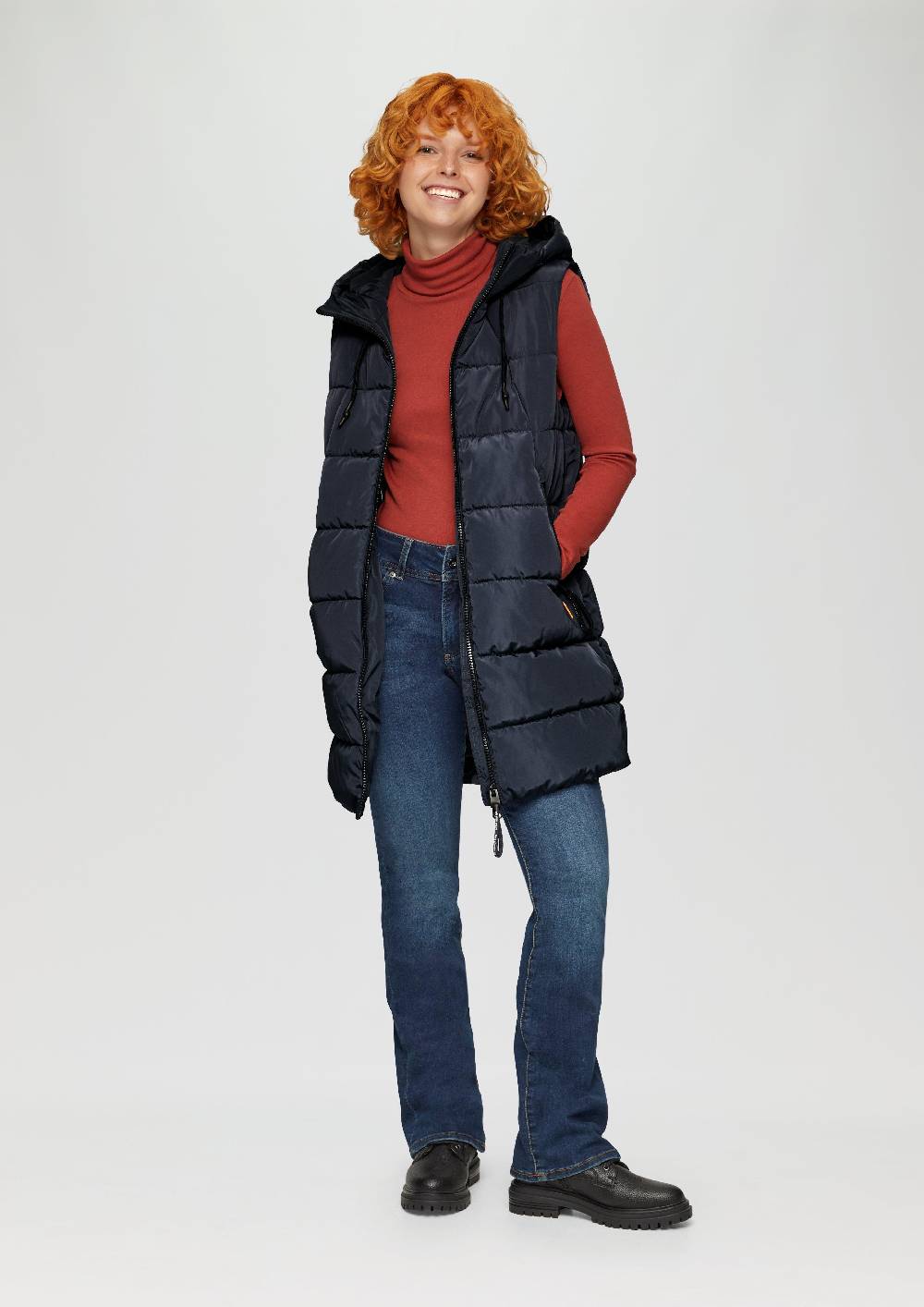 S.Oliver Wattierte Outdoor-Weste Mit Kapuze