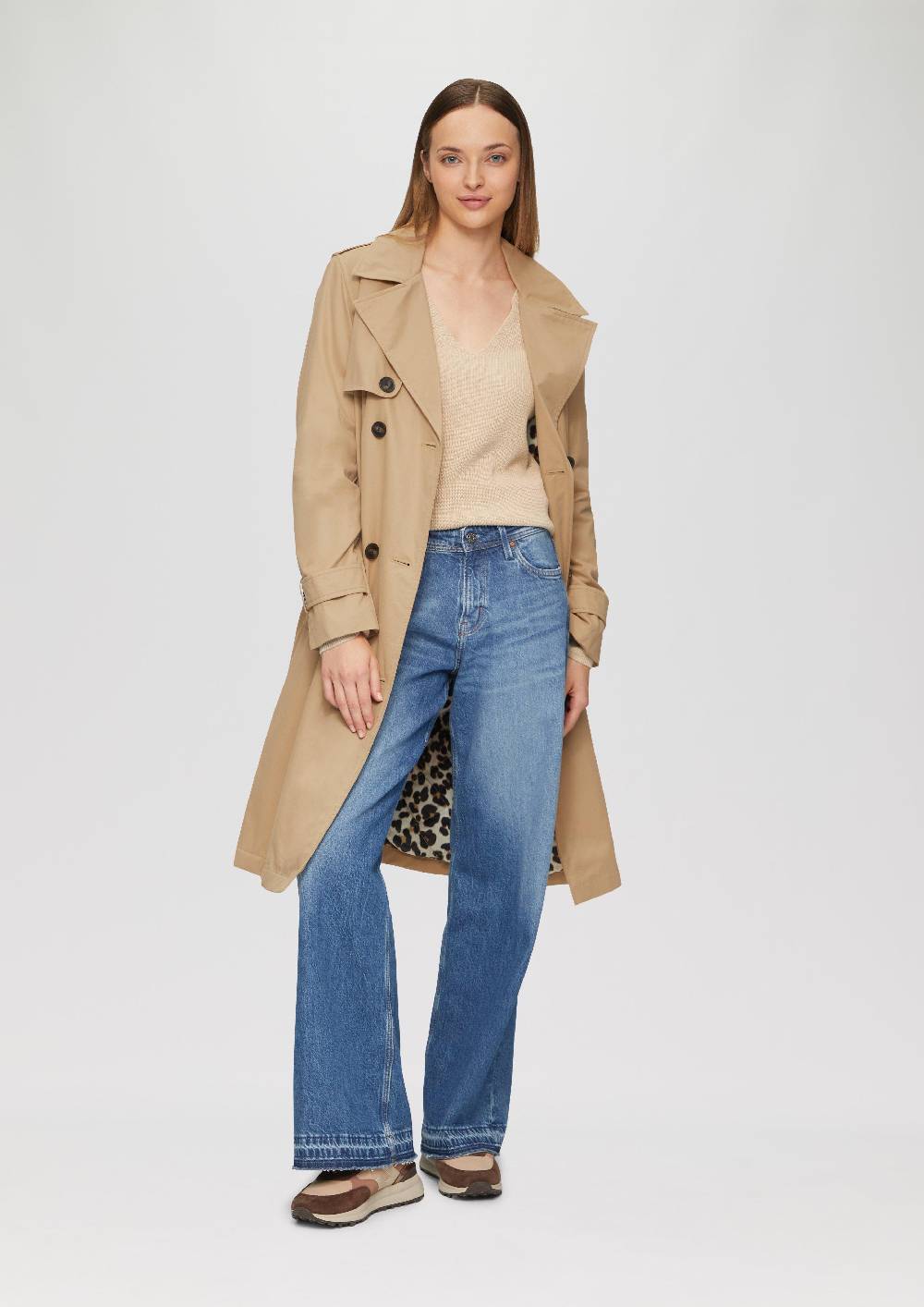 S.Oliver Wattierter Trenchcoat Mit Innenprint