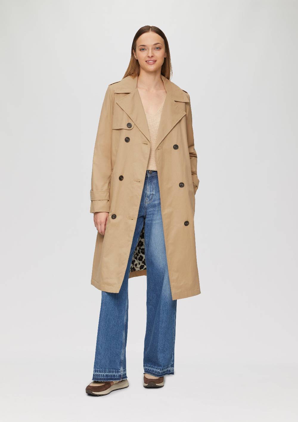 S.Oliver Wattierter Trenchcoat Mit Innenprint
