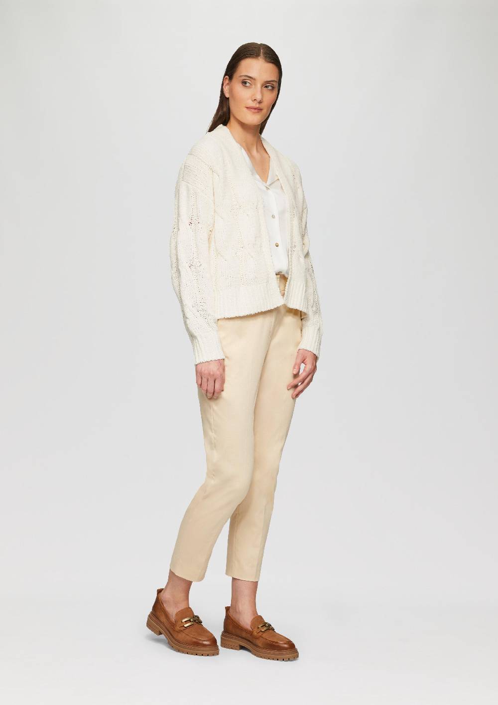 S.Oliver Weicher Cardigan Mit Zopfmuster