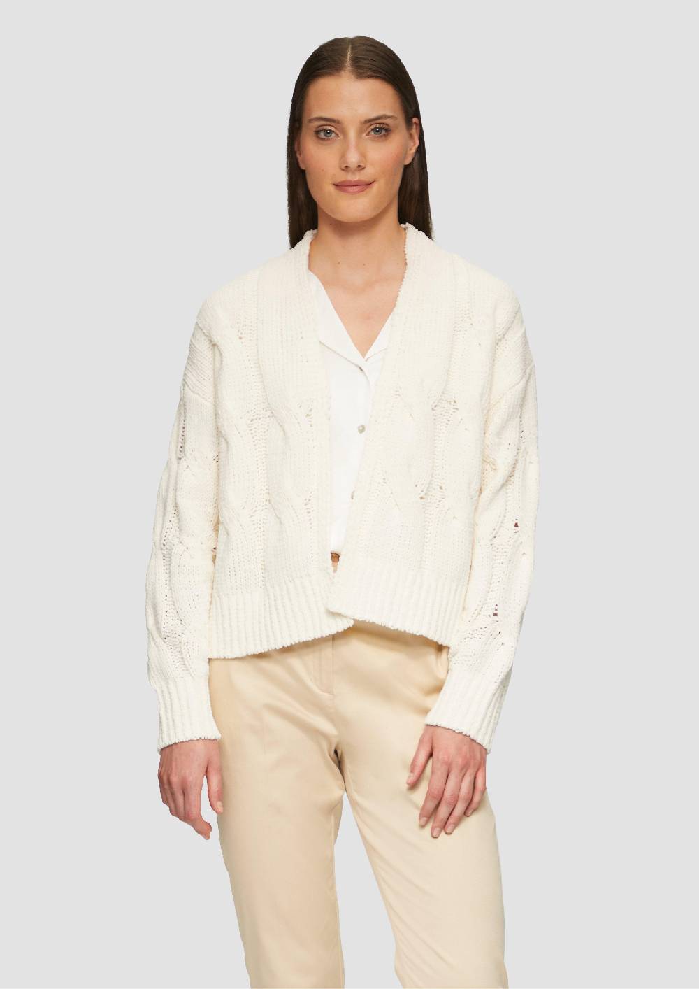 S.Oliver Weicher Cardigan Mit Zopfmuster