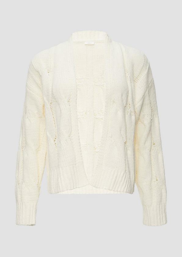 s.Oliver Weicher Cardigan mit Zopfmuster