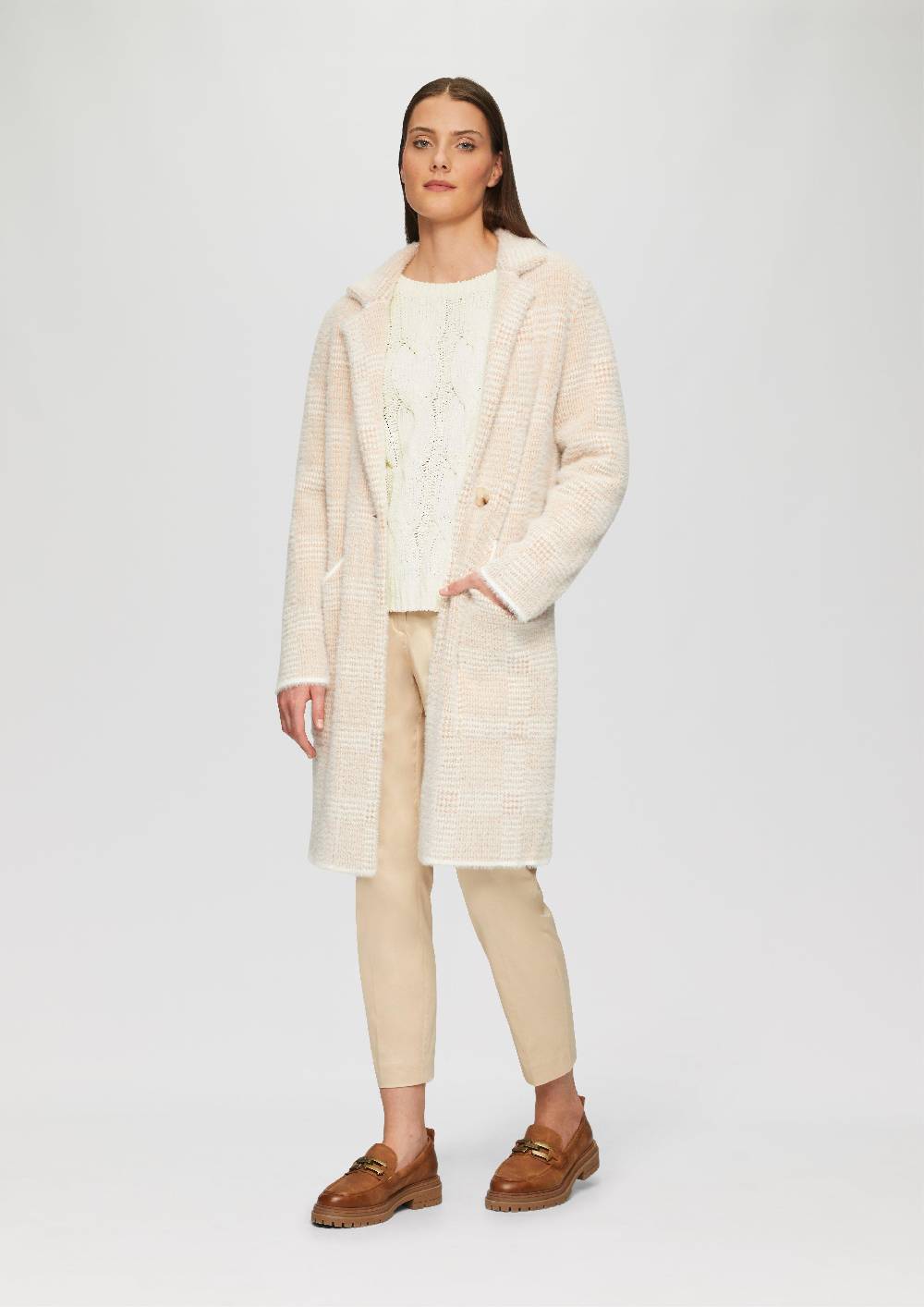 S.Oliver Weicher Strickpullover Mit Zopfmuster