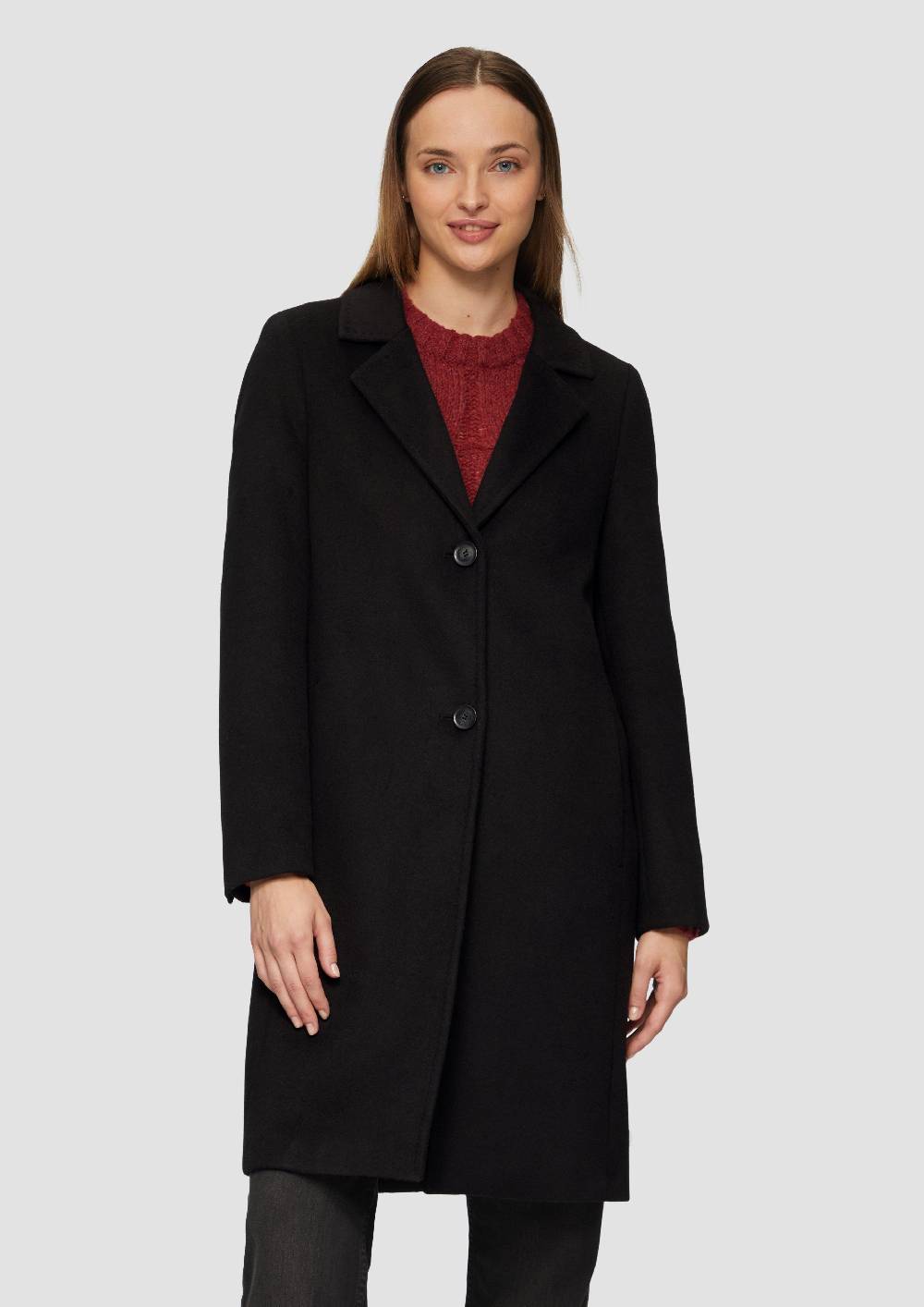 S.Oliver Weicher Wollmantel Mit Reverskragen