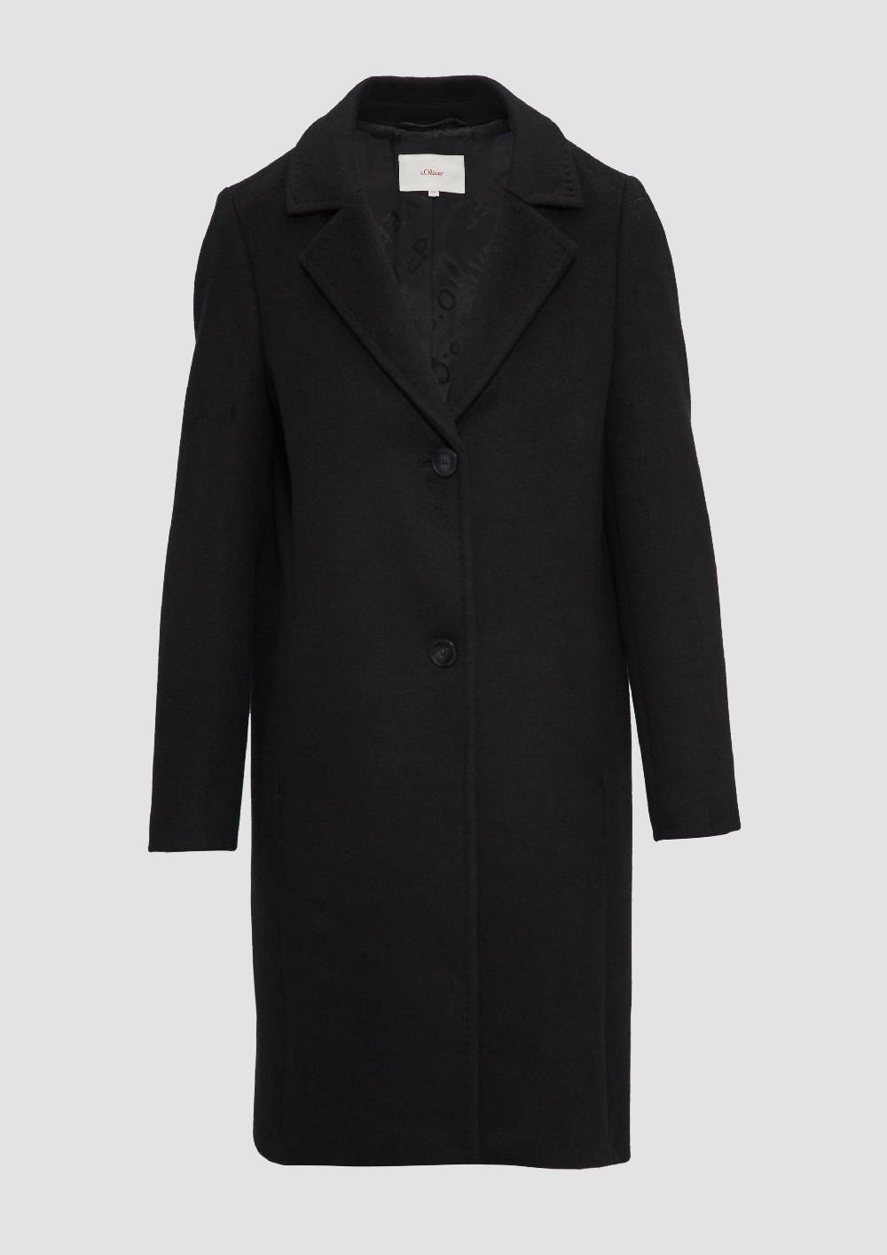 S.Oliver Weicher Wollmantel Mit Reverskragen